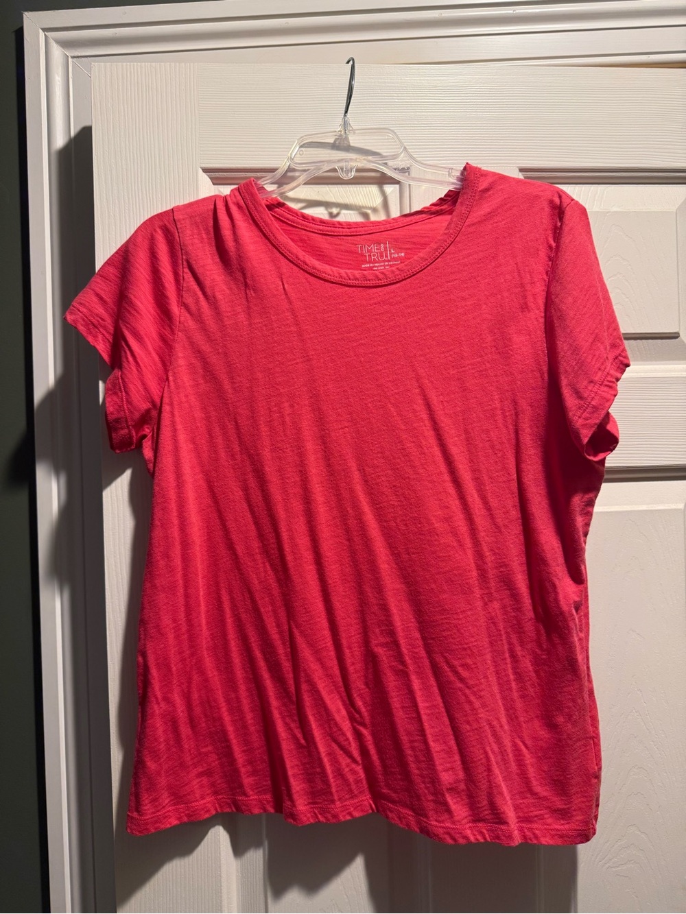 Time and Tru Coral Pink Short Sleeve Crewneck Tee